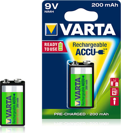 Varta Rechargeable Accu Rechargable Battery 9V Ni-MH 200mAh 1pcs