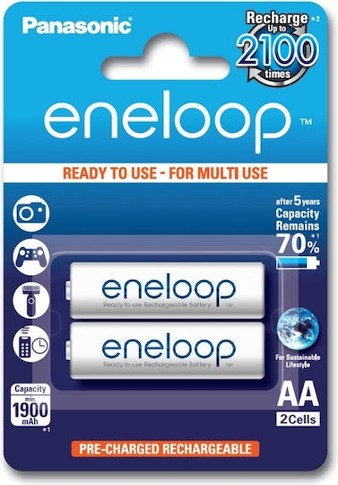 Panasonic Eneloop Презареждащи батерии AA Ni-MH 1900mAh 1.2V 2бр