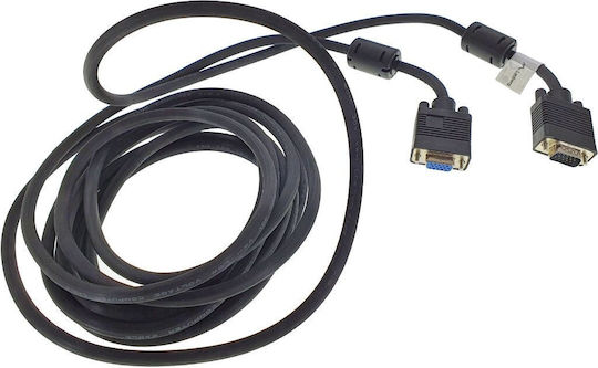 Lanberg VGA male to VGA female Black 5m Cable (CA-VGAC-10CC-0050-B+)