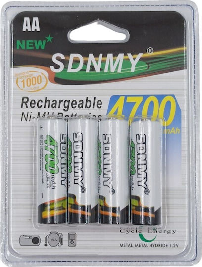 SDNMY Επαναφορτιζόμενες Μπαταρίες AA Ni-MH 4700mAh 1.2V 2τμχ