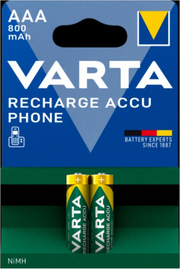 Varta Accu Phone Power Επαναφορτιζόμενες Μπαταρίες AAA Ni-MH 800mAh 2τμχ
