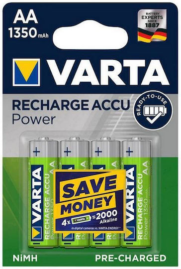 Varta Rechargeable Accu Επαναφορτιζόμενες Μπαταρίες AA Ni-MH 1350mAh 1.2V 4τμχ