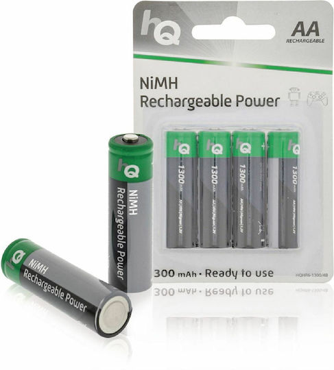 HQ Επαναφορτιζόμενες Μπαταρίες AA Ni-MH 1300mAh 1.2V 4τμχ