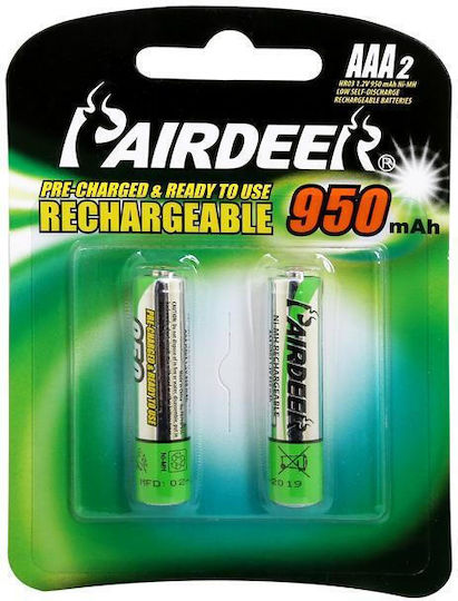 Pairdeer Baterii Reîncărcabile AAA Ni-MH 950mAh 1.2V 2buc