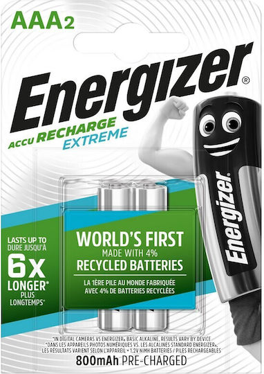 Energizer Extreme Презареждащи батерии AAA Ni-MH 800mAh 1.2V 2бр