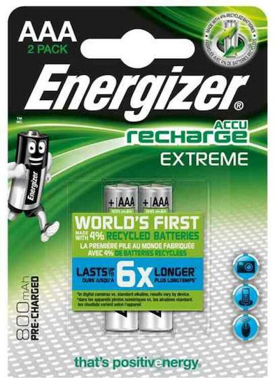 Energizer Extreme Презареждащи батерии AAA Ni-MH 800mAh 1.2V 2бр