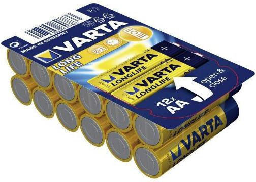 Varta 12 Pack Alkaline Batteries AA LongLife 1.5V 120316