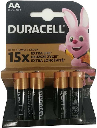 Duracell Alkaline Batteries AA 1.5V 4pcs