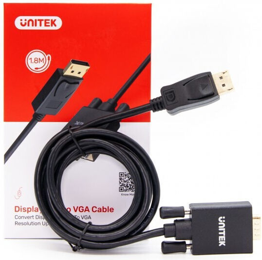 Unitek Μετατροπέας DisplayPort / VGA male σε DisplayPort / VGA female 1τμχ Y-5118F