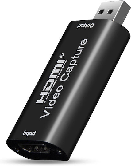 Конвертор USB-A мъжки към HDMI женски Черен 1бр