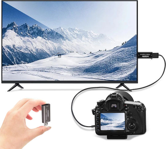 Конвертор USB-A мъжки към HDMI женски Черен 1бр