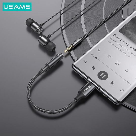 Usams Au16 Convertor USB-C masculin în 3.5mm feminin Alb 1buc