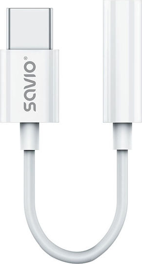 Savio Ak-51 Converter USB-C male to 3.5mm female White 1pcs