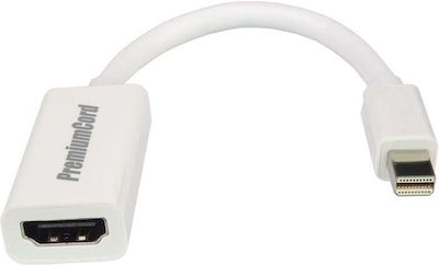 PremiumCord Converter mini DisplayPort male to HDMI male White (kportadm01)