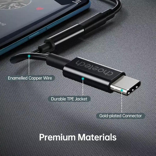 Choetech Convertor USB-C masculin în 3.5mm feminin 1buc AUX003