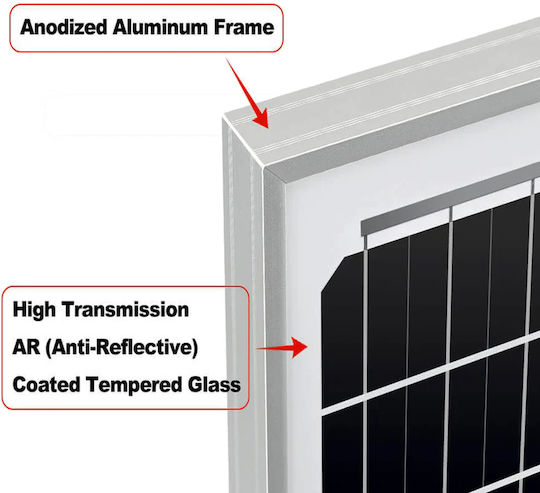 Epsolar M-60w Μονοκρυσταλλικό Φωτοβολταϊκό Πάνελ 12V 690x450x25mm