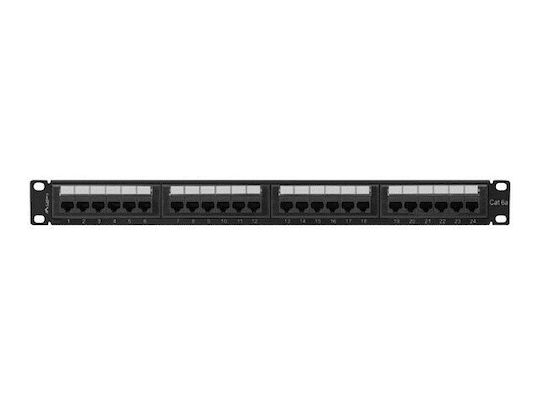 Lanberg Panou De Patch Pentru Rack 1U 19" 24 Prize Cat6a Negru