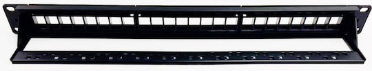 NG Patch Panel Keystone για Rack 1U 24 Θυρών