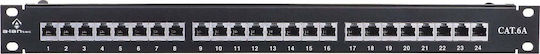 A-LAN Patch Panel Shielded για Rack 1U 19" 24 Θυρών cat6a Μαύρο