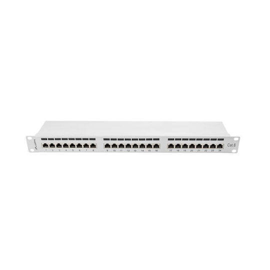 Lanberg Patch Panel für Rack 1U 19" 24 Ports cat6 Weiß