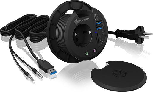 Icy Box USB-Hub 2 Anschlüsse USB 3.0 mit Anschluss an einen Computer USB-A