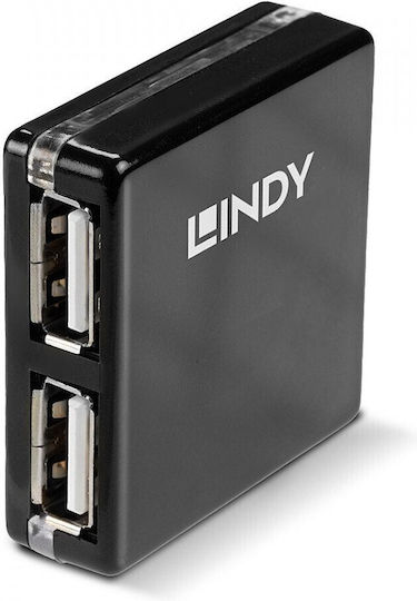 Lindy 4 Port USB 2.0 Mini Hub Hub 4 Θυρών USB 2.0 με σύνδεση USB-A