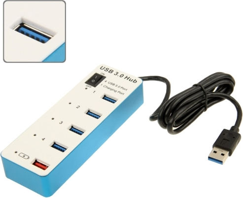 Minwa BYL-3011 Hub 4 Θυρών USB 3.0 με σύνδεση USB-A Γκρι