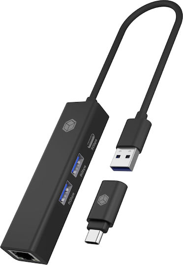 Icy Box Hub 3 Θυρών USB 3.2 με σύνδεση USB-A / USB-C