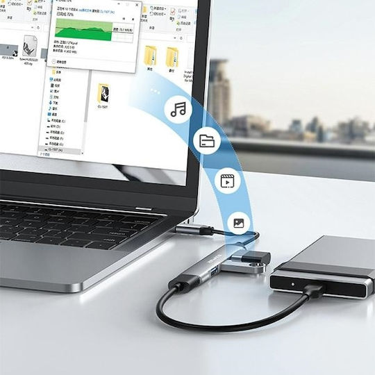 Awei USB Hub with 4 USB 2.0 Ports and USB-C Connection
