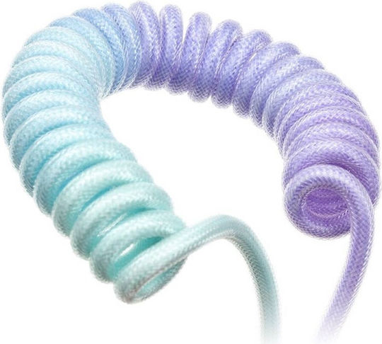 Ducky Premicord Spiral USB 2.0 Cable USB-C male - USB-A Μωβ 1.75m DACOC2-AZU1