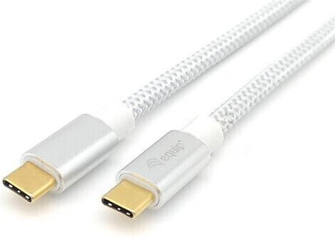 Equip Braided USB 3.2 Video Cable USB-C Male - USB-C 100W PD White 2m 128358