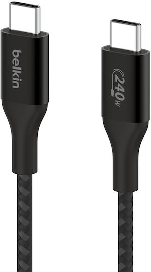 Belkin Boost Charge USB 2.0 Cable USB-C male - USB-C 240W PD Μαύρο 1m CAB015BT1MBK