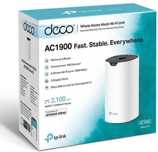 TP-LINK Deco S7 v1 Rețea WiFi Mesh Punct de acces Wi-Fi 5 Banda Duală (2.4 și 5GHz) în Kit triplu