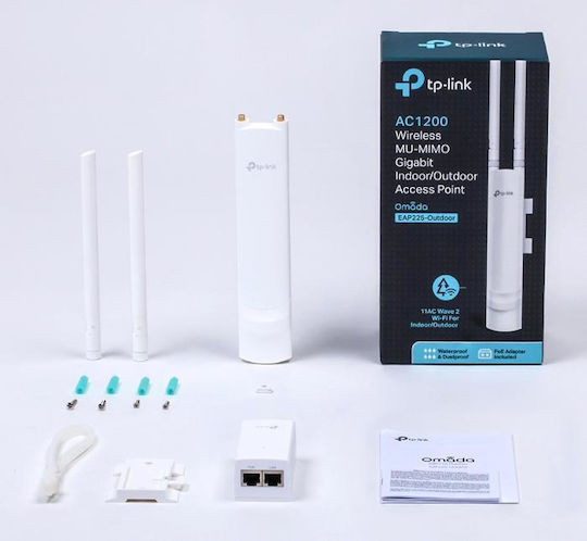 TP-LINK EAP225-Outdoor v3 Външна Точка за Достъп Wi-Fi 5 Двулентов (2.4 и 5GHz) Единичен Комплект