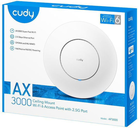 Cudy AP3000-P WiFi Mesh Network Access Point Wi‑Fi 6 Dual Band (2.4 & 5GHz)
