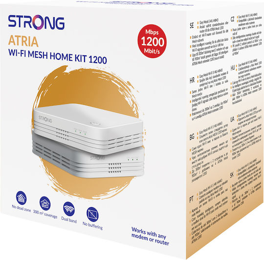 Strong Atria Mesh KIT 1200 V2 v1 Access Point Wi‑Fi 5 Dual Band (2.4 & 5GHz) σε Διπλό Kit
