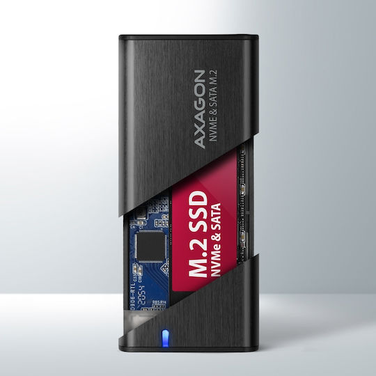 Axagon Hard Drive Case M.2 PCI-Express NVME with connection Type-C in Schwarz color