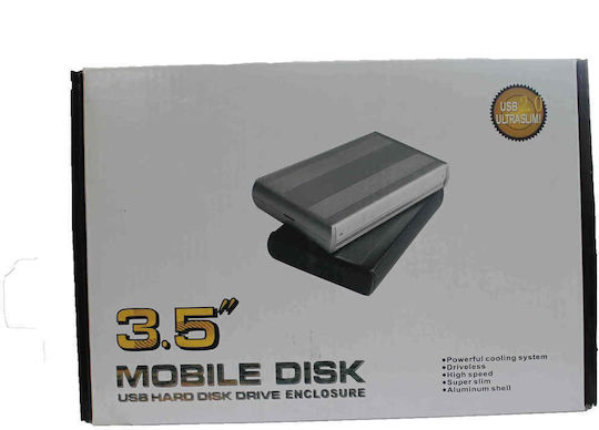 External Case for 3.5" SATA to USB 2.0 Case for Hard Drive 3.5" SATA III with Connection USB 2.0 Gray