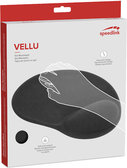 SpeedLink VELLU Gel Мишка Пад Черна Мишка Подложка с Поддръжка на Китката Черна SL-6211-SBK-01