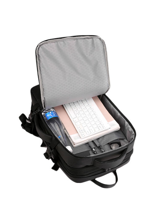 Playbags Collection Αδιάβροχη Τσάντα Πλάτης για Laptop με Θύρα USB σε Μαύρο χρώμα