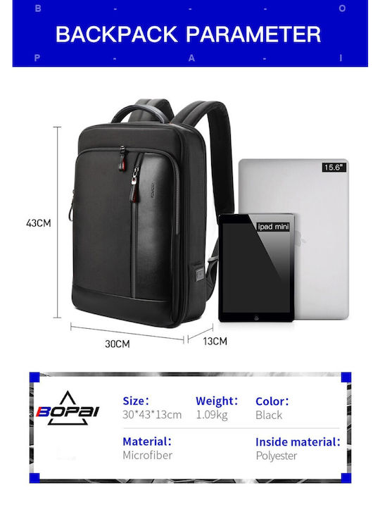Bopai Αδιάβροχη Τσάντα Πλάτης για Laptop 15.6" σε Μαύρο χρώμα 751-006641A
