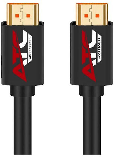 ATC HDMI 2.0 Premium High Speed 4K 60Hz HDR Cable HDMI male - HDMI male 3m Μαύρο