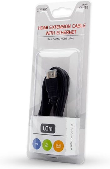 Savio HDMI 1.4 High Speed 1080p 120Hz Cable HDMI Male - HDMI Female 1m Black