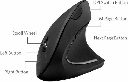 Anker A7852011 Ασύρματο Εργονομικό Vertical Ποντίκι Μαύρο
