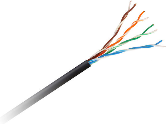 Cabletech U/UTP Kat.5e Ethernet-Netzwerkkabel für den Außenbereich 305m Schwarz 1Stück