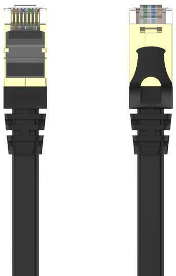 Unitek Flache S/FTP Kat.7 Ethernet-Netzwerkkabel 10m Schwarz 1Stück