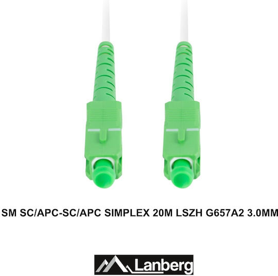 Lanberg Fiber Optic Cable SC/APC-SC/APC 20m Green 1pcs