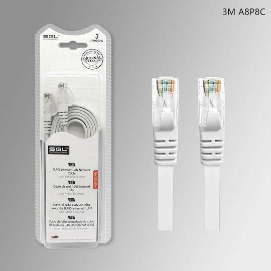 SGL U/UTP Καλώδιο Δικτύου Ethernet 3m Λευκό