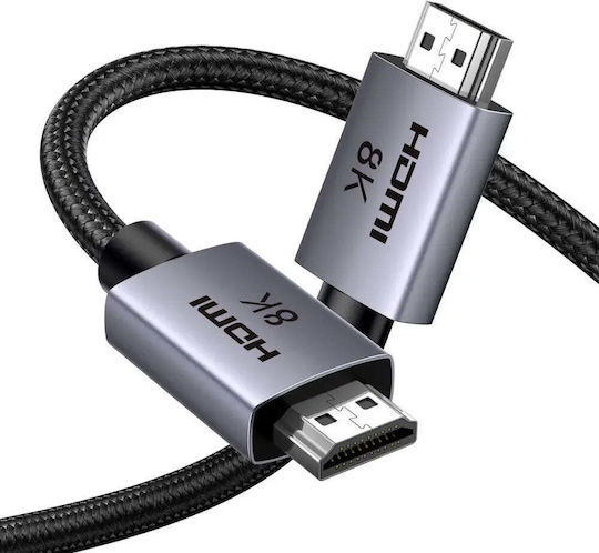 Ugreen Hd171 HDMI 2.1 Ultra High Speed 48Gbps 4K 120Hz HDR VRR Cable HDMI male - HDMI male 2m Γκρι
