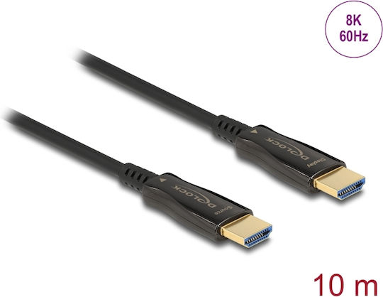 DeLock Active Optical Cable HDMI male - HDMI male 10m Μαύρο